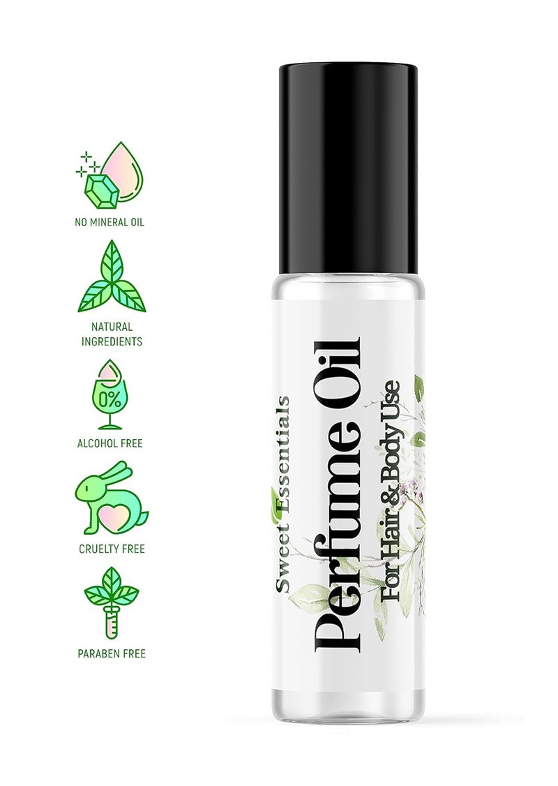 Moonlight Perfume Oil - Organic Fragrance Spray for Hair & Body | Alcohol-Free, 0.33 fl oz Roll-On
