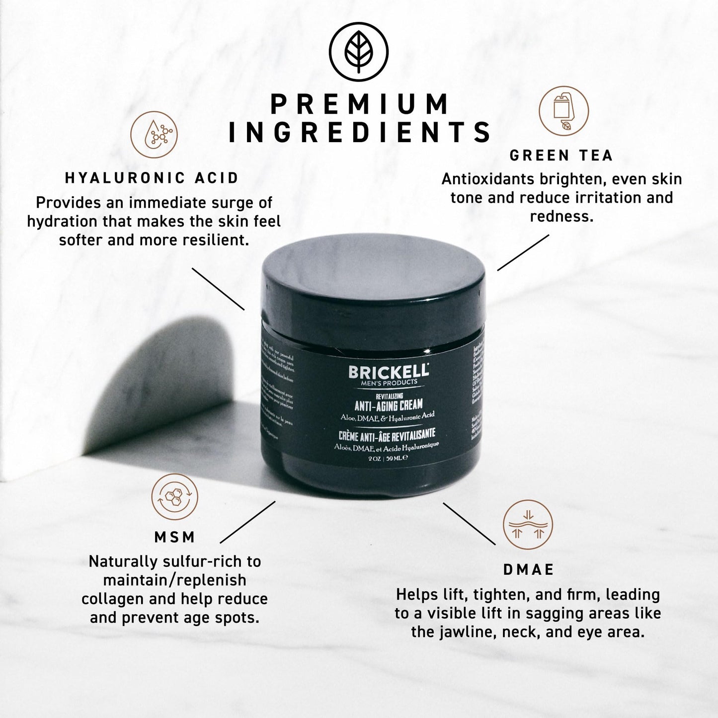 Brickell Men's Revitalizing Anti-Aging Cream For Men, Anti Wrinkle Night Face Cream To Reduce Fine Lines and Wrinkles, With Vitamin E, Jojoba Oil, and Hyaluronic Acid, 2 Ounce, Scented