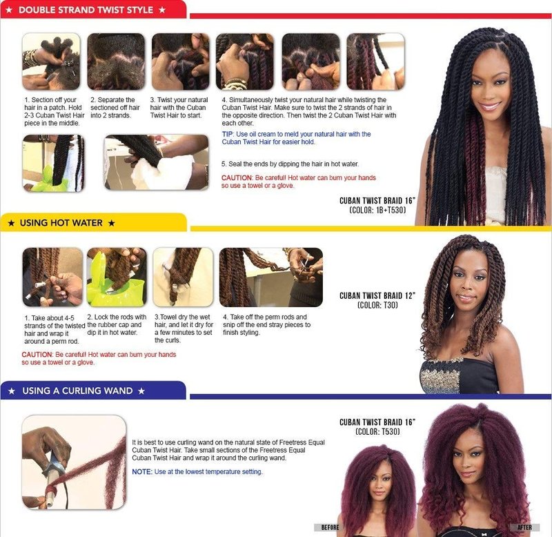 Freetress Equal Synthetic Hair Braids - Double Strand Cuban Twist Braid 16" | 6-Pack, Color 2