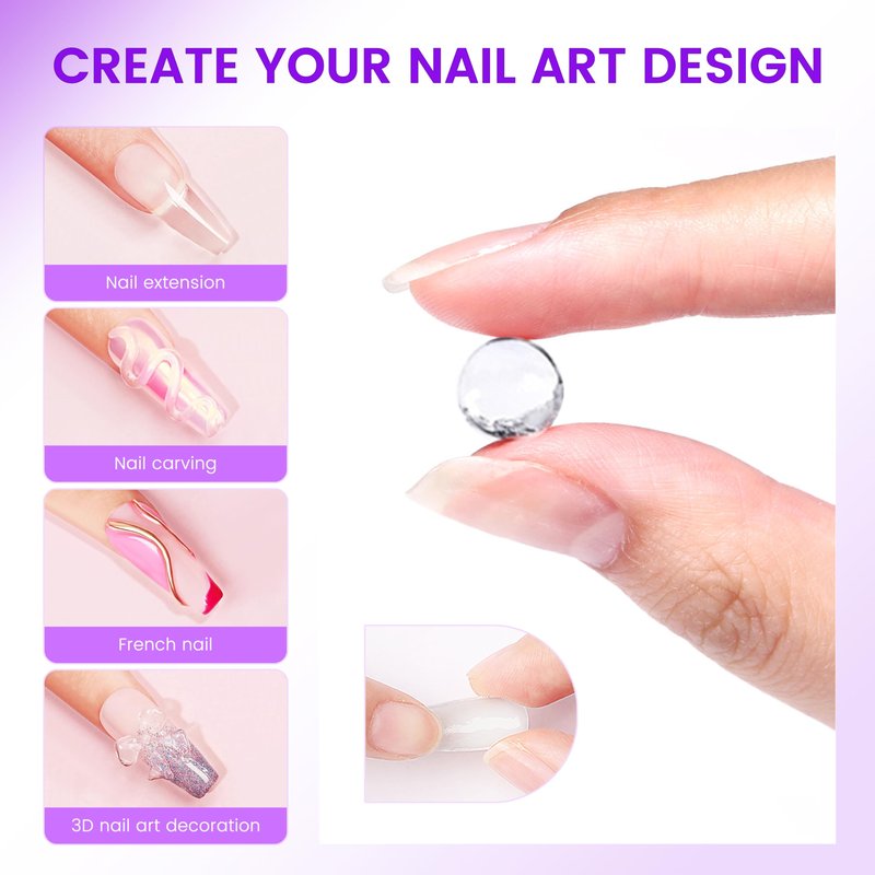 AIJIMEI 150ml Solid Builder Hard Gel for Nails Extension Nail Thickening Solution Solid Nail Builder Gel No Stick Hand 3D Sculpture Carving for Nail Art Design (Clear, 150ml/5Fl.oz)