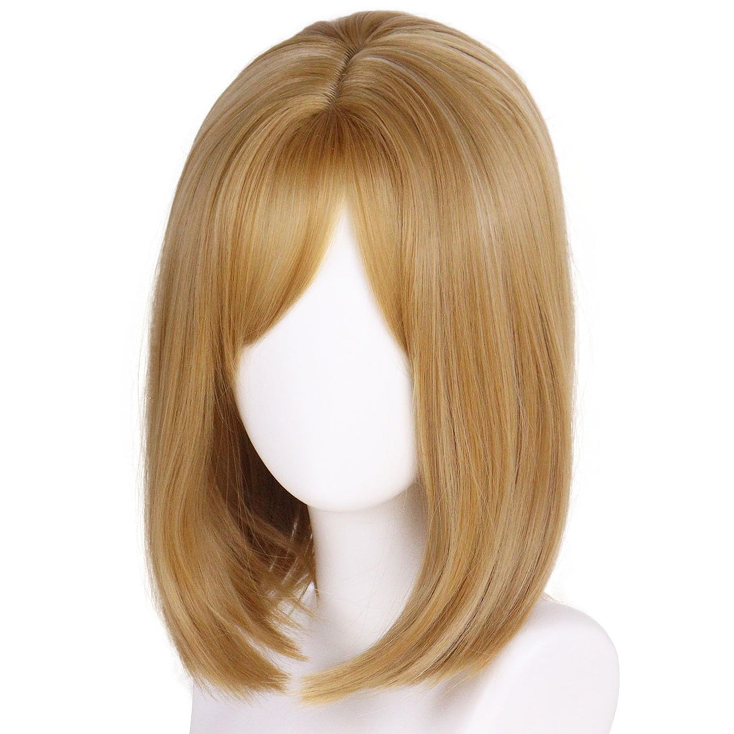 Strawberry Blonde Wig With Bangs Straight Bob Wigs For Women Highlights