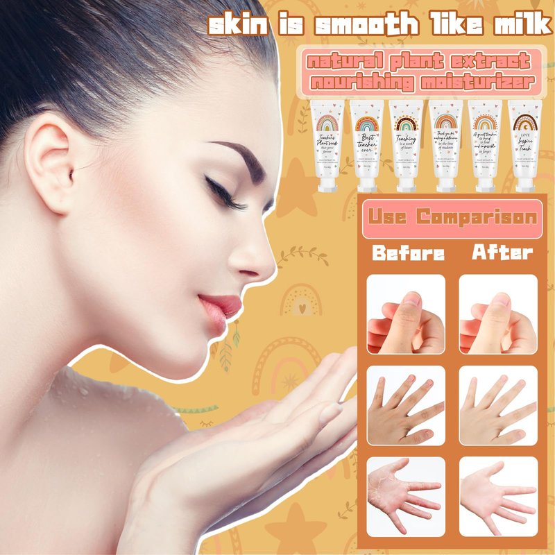 Dansib 48 Pcs Teacher Appreciation Gift Bulk Hand Cream Boho Rainbow Teacher Employee Staff Appreciation Hand Lotion Team Gift Bulk Travel Size Lotion Cream Moisturizing for Women Men Coworkers