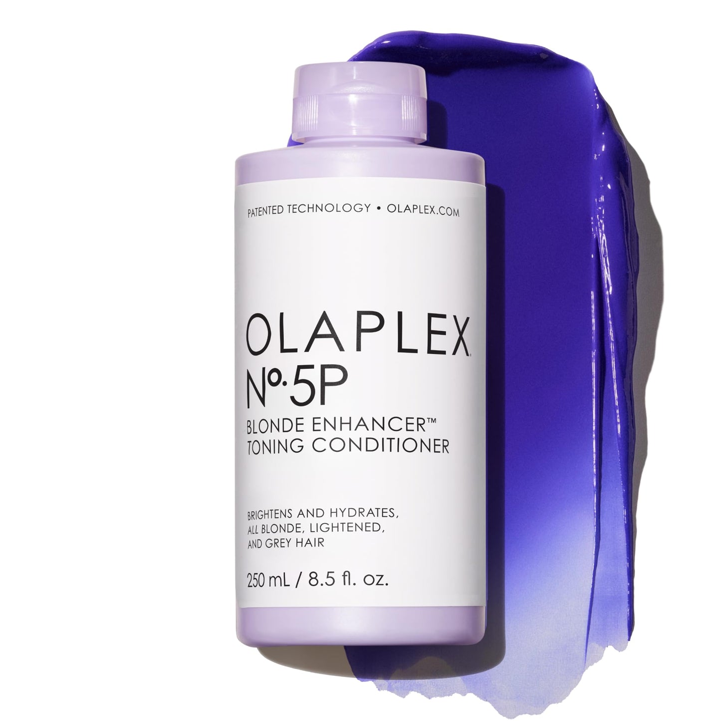 Olaplex Nº.5P Blonde Enhancer Purple Toning Conditioner: Neutralizes Brassiness & Strengthen | Repairs Damages & Hydrates Hair | For Coily, Curly, Straight, and Wavy, 250 mL / 8.5 Fl. Oz.