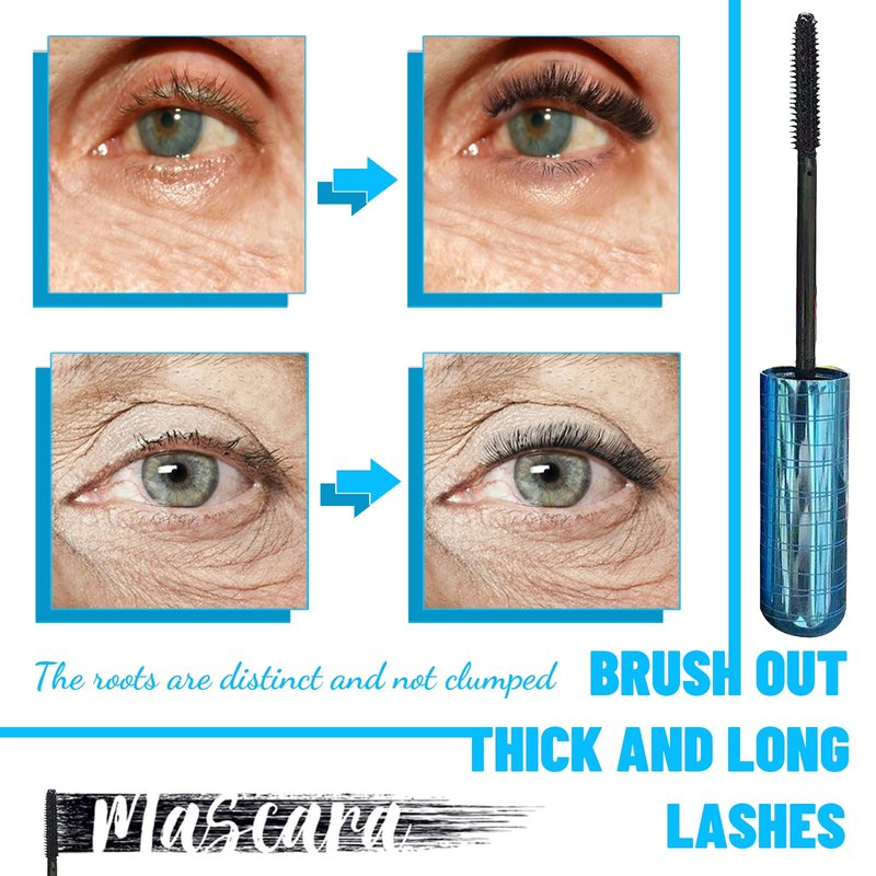 Mascara for Older Women 60 Plus, Mascara for Women over 60 with Thinning Lashes, Waterproof Mascaras Black, Hypoallergenic Tubing Black Volume and Length for Sensitive Eyes (2 Pack)