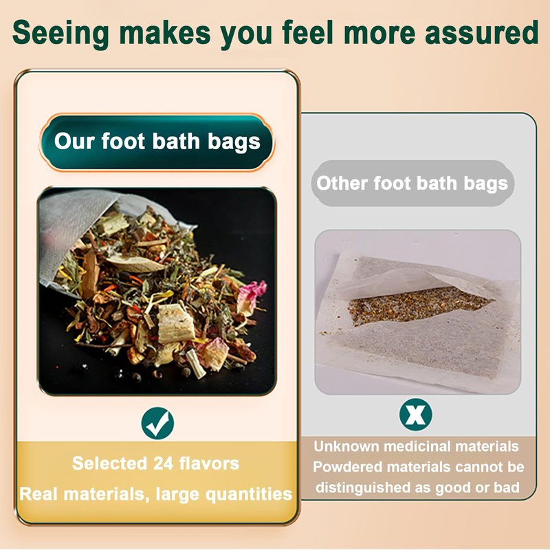 30 Bags Herbal Foot Soak,Foot Bath Herb,Foot Spa Bath Soak Foot Detox Soak to Remove Toxins,Relieve Fatigue & Dispel Cold and Remove Dampness 艾草排湿排寒泡脚包 900g(30 bags*30g) (Green A, 30.5x40.5CM)