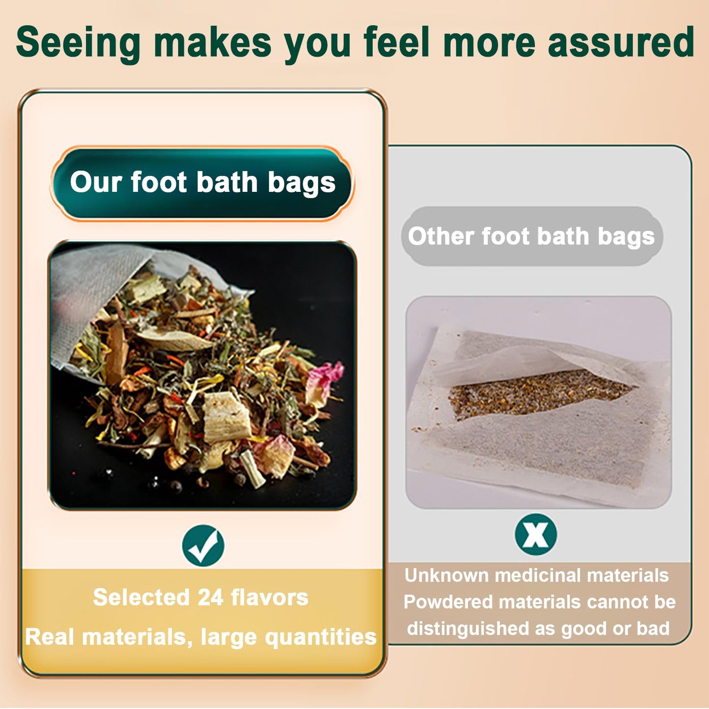 30 Bags Herbal Foot Soak,Foot Bath Herb,Foot Spa Bath Soak Foot Detox Soak to Remove Toxins,Relieve Fatigue & Dispel Cold and Remove Dampness 艾草排湿排寒泡脚包 900g(30 bags*30g) (Green A, 30.5x40.5CM)