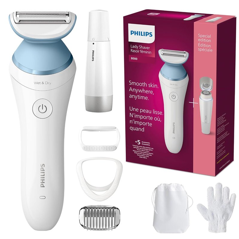 Philips Electric Lady Shaver Series 8000 - Cordless Facial Hair Remover | BRL166/91