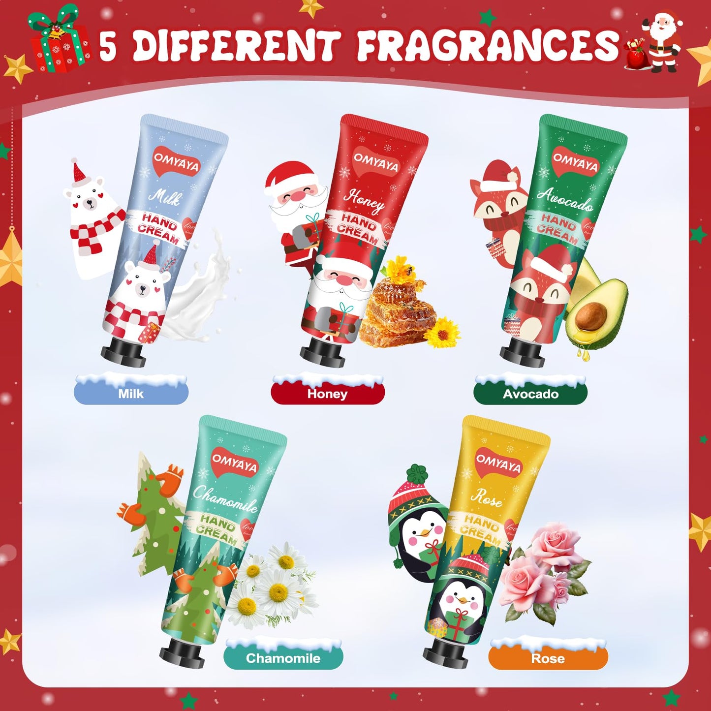 50 Pack Christmas Hand Cream Gifts Set, Bulk Hand Lotion for Party Favors, Moisturizing Mini Hand Lotion , Travel Size Hand Cream for Dry Skin, Ideal Christmas Gifts for Women, Coworkers, Teachers