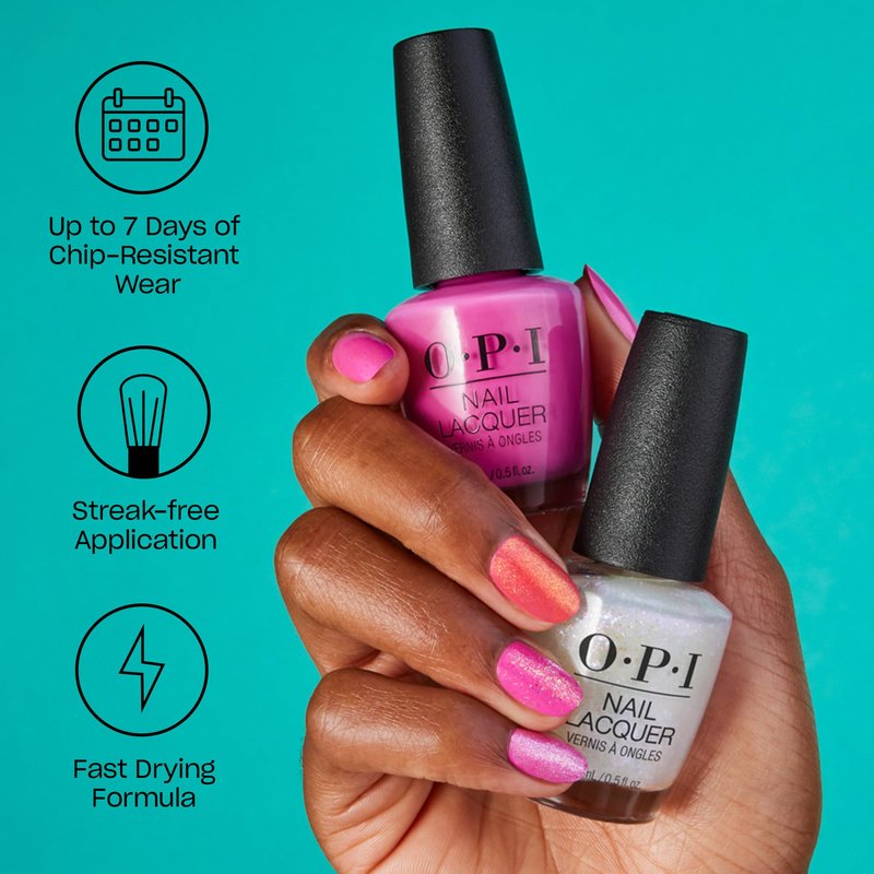 OPI Nail Lacquer I Quit My Day Job | Opaque Bright Pink Crème Chip Resistant Nail Polish | Summer Make the Rules Collection