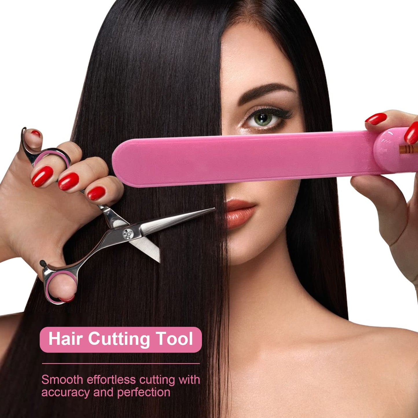 Hair Cutting Kit for DIY Hair Cutting at Home, Hair Scissors, Split Ends Trimmer, Bangs Clips, Professional Hair Cutting Tools for Women, Kids