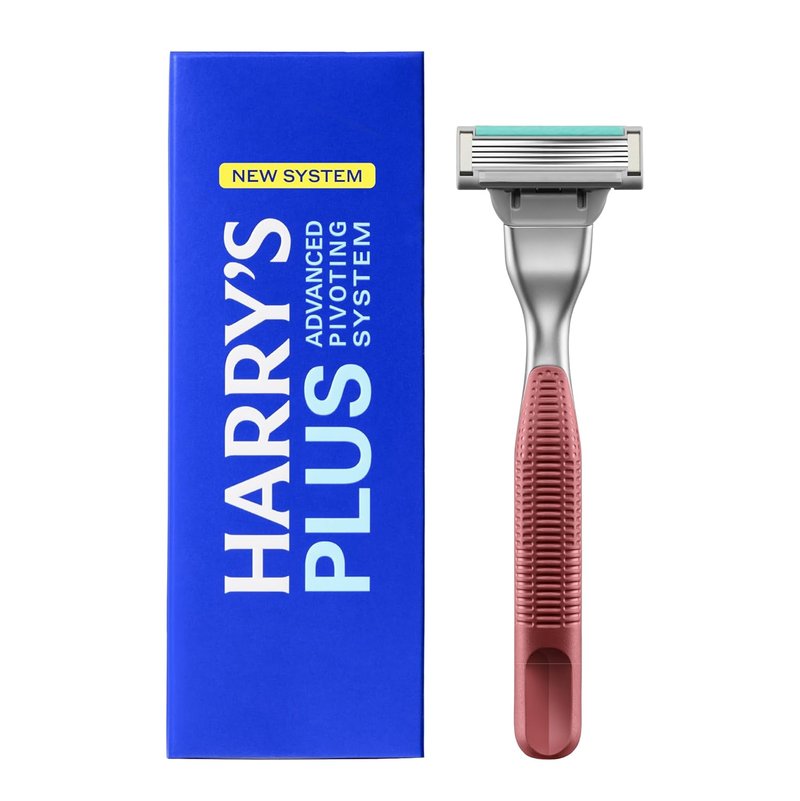 Harry's Razor for Men - Premium Handle & Advanced Pivoting Blades | Shaving Kit in Clay Color