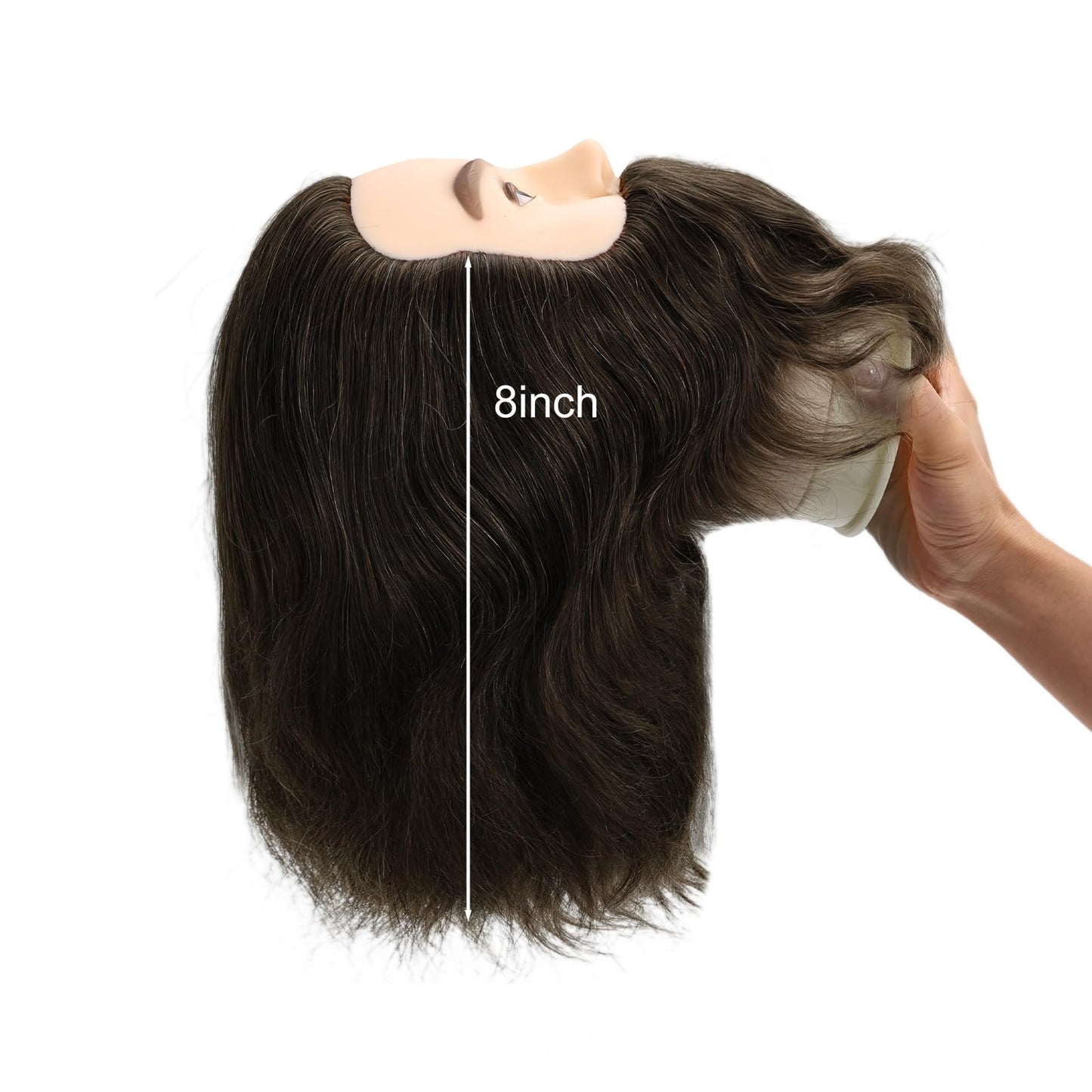 Yekavo Male Mannequin Head, Barber Mannequin Head Male 100% Human Hair With Beard, Professional Training Head with Real Hair for Practicing Hair Cutting & Styling, Black
