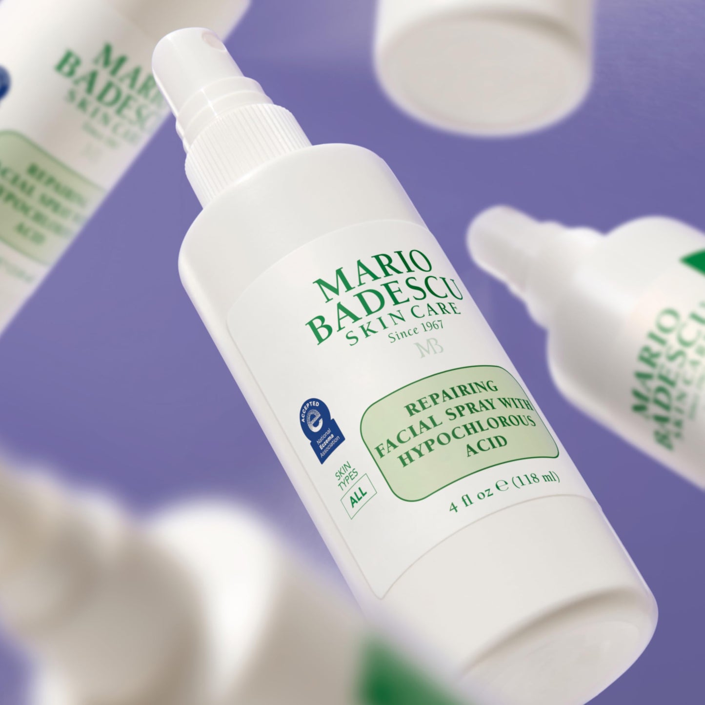 Mario Badescu Repairing HOCl Facial Spray with Hypochlorous Acid – Soothes & Hydrates Angry, Irritated Skin, Reduce Redness & Flare-Ups – pH Balancing, Non-Irritating Cleanser, Fragrance-Free, 4 Fl Oz