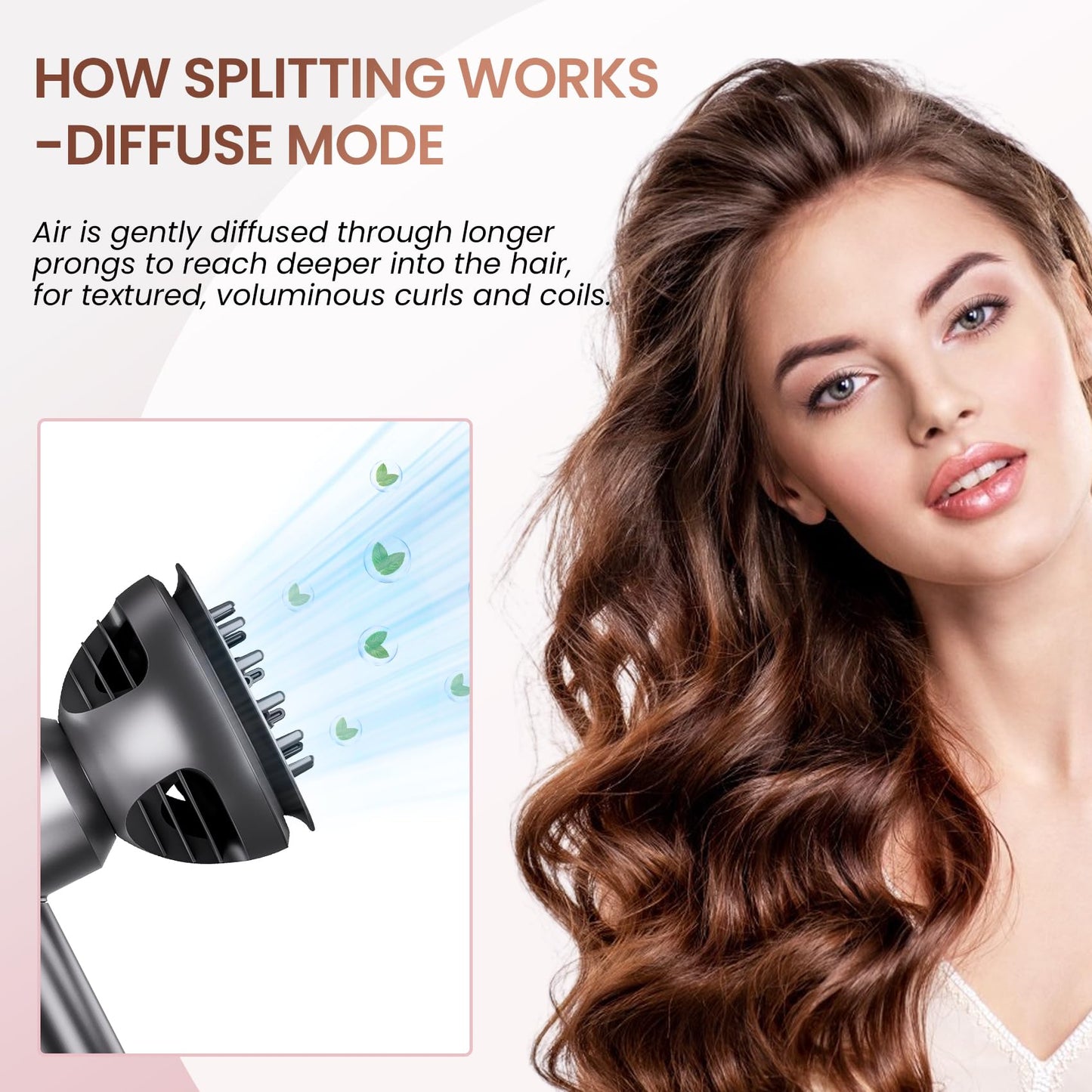 Upgrated Diffuser Nozzle 2 in 1 for Dyson Supersonic Hair Dryer, Wave + Curl Diffuser for HD01 HD02 HD03 HD04 HD08 HD15 HD16, Attachemnt Tools Accessaries Parts No 973924-01