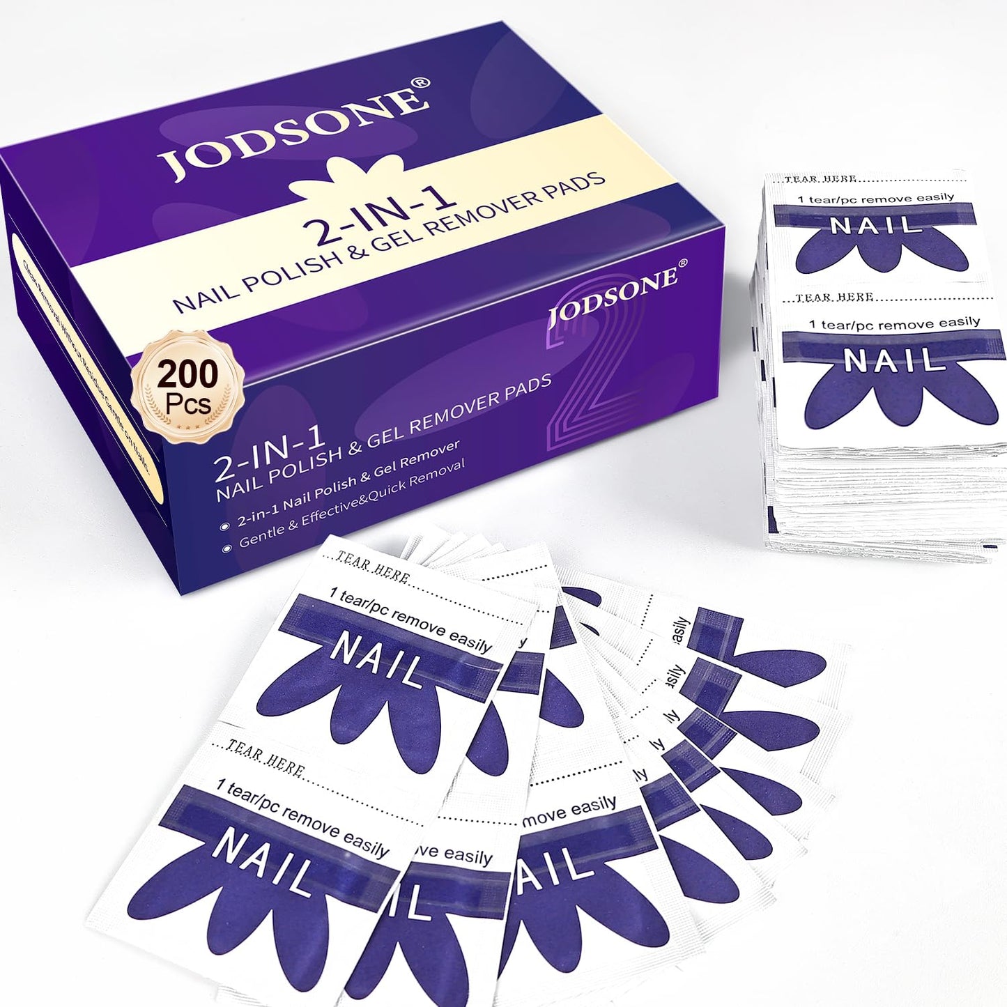 JODSONE Acetone Nail Polish Remover Pads