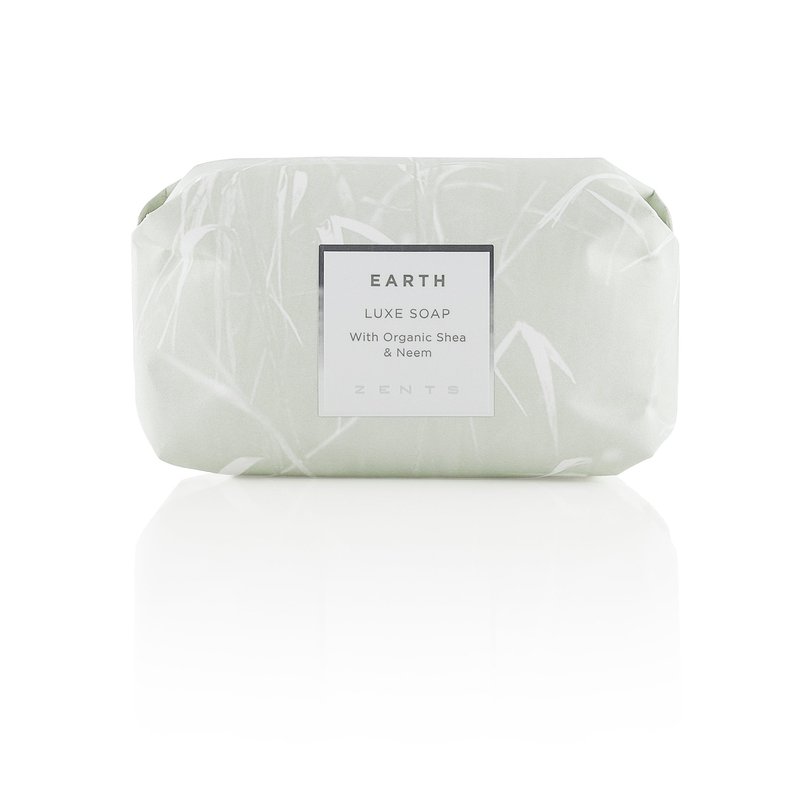 Zents Triple-Milled Luxe Bar Soap (Earth Fragrance) | Moisturizing Soap with Organic Shea Butter | Gentle Hand & Body Wash | Nourishes & Softens Skin | 5.7 oz