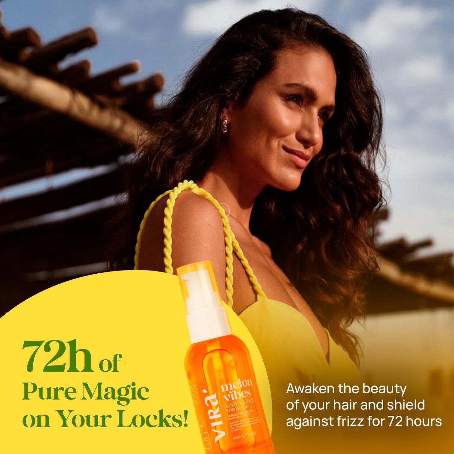 VIRÁ Brazilian Hair Serum, Frizz Control,Anti-Frizz, Split Ends Repair & Heat Protection – 13 Oils Including Macadamia, Melon & Argan – For All Hair Types – Lightweight & Fast Absorbing – 60ml