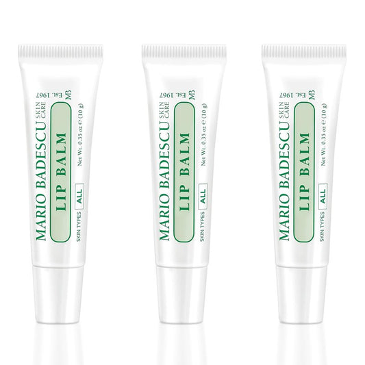 Mario Badescu Moisturizing Original Lip Balm for Dry Cracked Lips, Infused with Coconut Oil and Shea Butter, Ultra-Nourishing Lip Care Moisturizer for Soft, Smooth and Supple Lips, 3 Pack