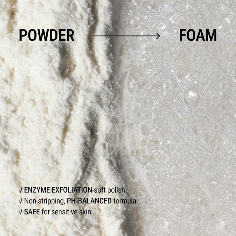 JUNO & Co. JADE Cleansing Powder - Gentle Exfoliating Face Cleanser with Rice & Papaya Enzymes | 35g
