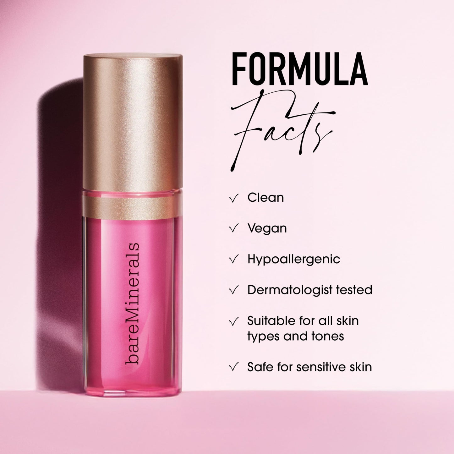 bareMinerals Nourishing Lip Oil, Ultra-Hydrating, Non-Sticky & High-Shine, Clean & Vegan Formula with 9 Botanical Oils & Hyaluronic Acid for Soft, Smooth Lips, Spark