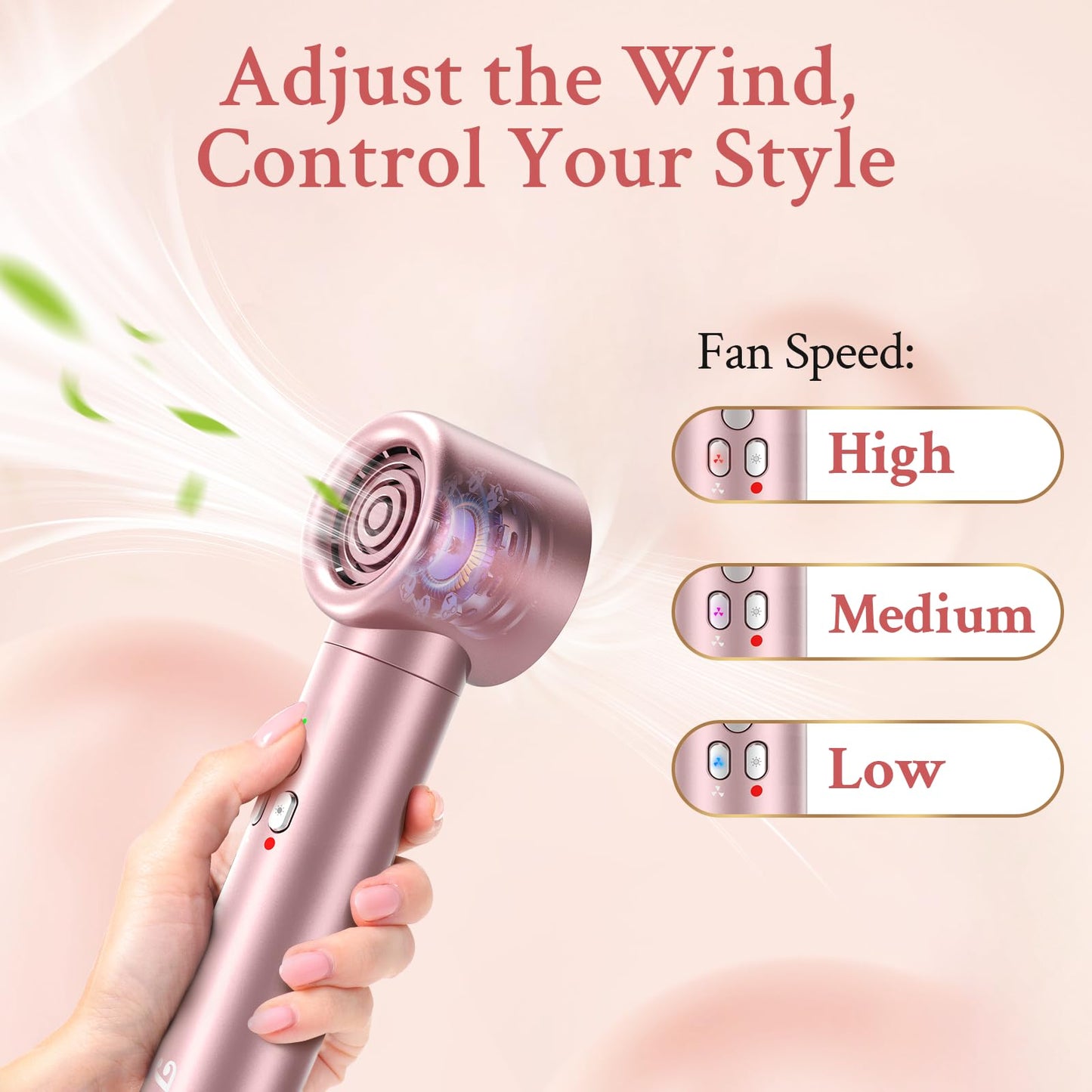 Hair Dryer Brush, Jolitoi 110000 RPM High-Speed Blow Dryer for Fast Drying, Negative Ionic Blow Dryer Brush Anti-frizz, Hot Air Brush Hair Styler for Volumizing, Straightening(Champagne Gold)