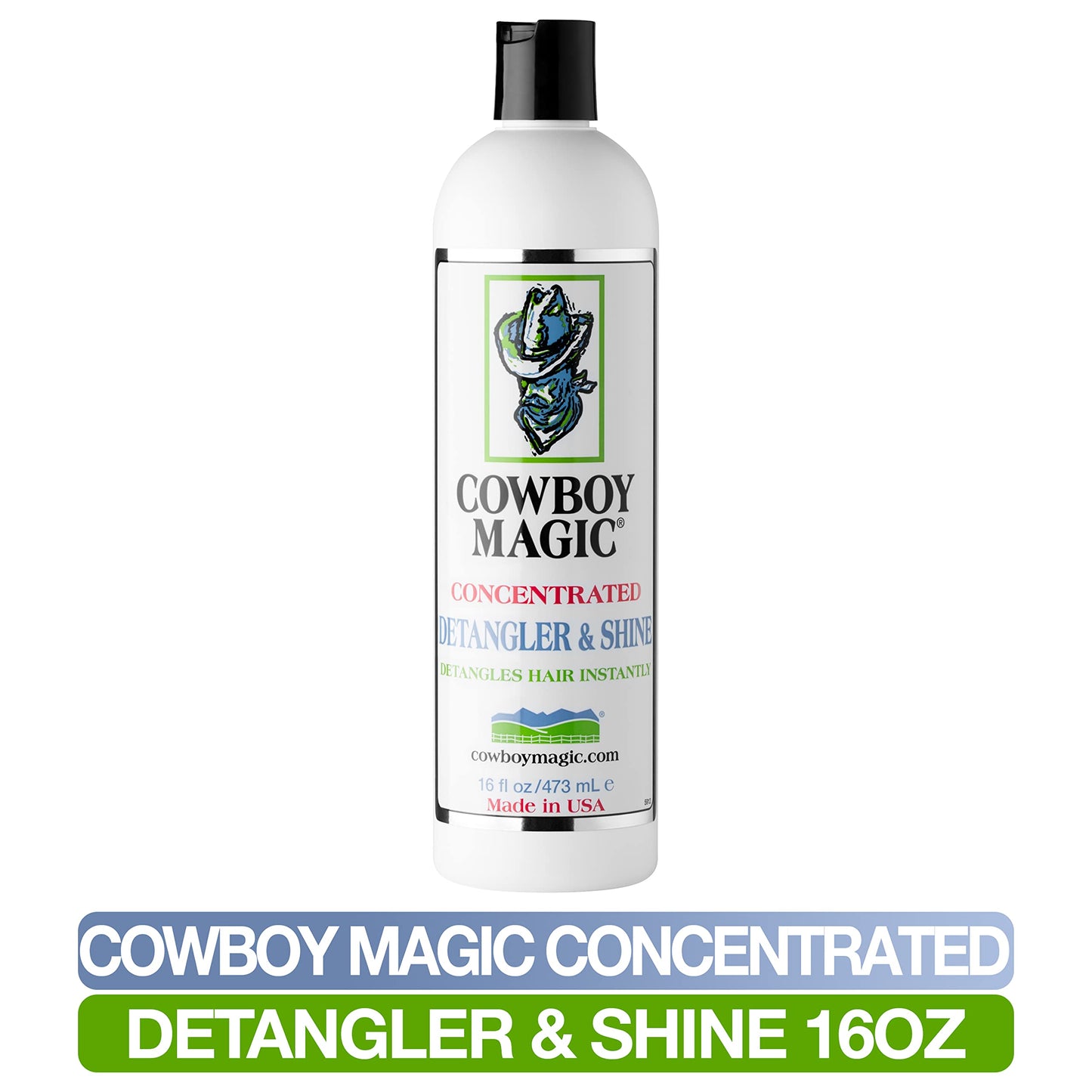 Cowboy Magic: Detangler and Shine (16 oz), Silk Protein and Panthenol "Makes Hair Easy To Brush And Comb"!