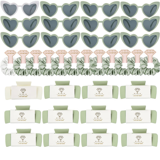 Loanzeg Bridesmaid Sunglasses Hair Claws Bachelorette 4.1 Inch Square Hair Clips Set of 12
