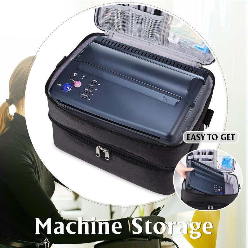 Tattoo Carrying Case Tattoo Supplies Organizer Tattoo Kit Case for Tattoo Equipment Portable Tattoo Supplies Travel Storage Bag for Tattoo Stencil Printer, Tattoo Ink, Tattoo Equipment, Bag Only