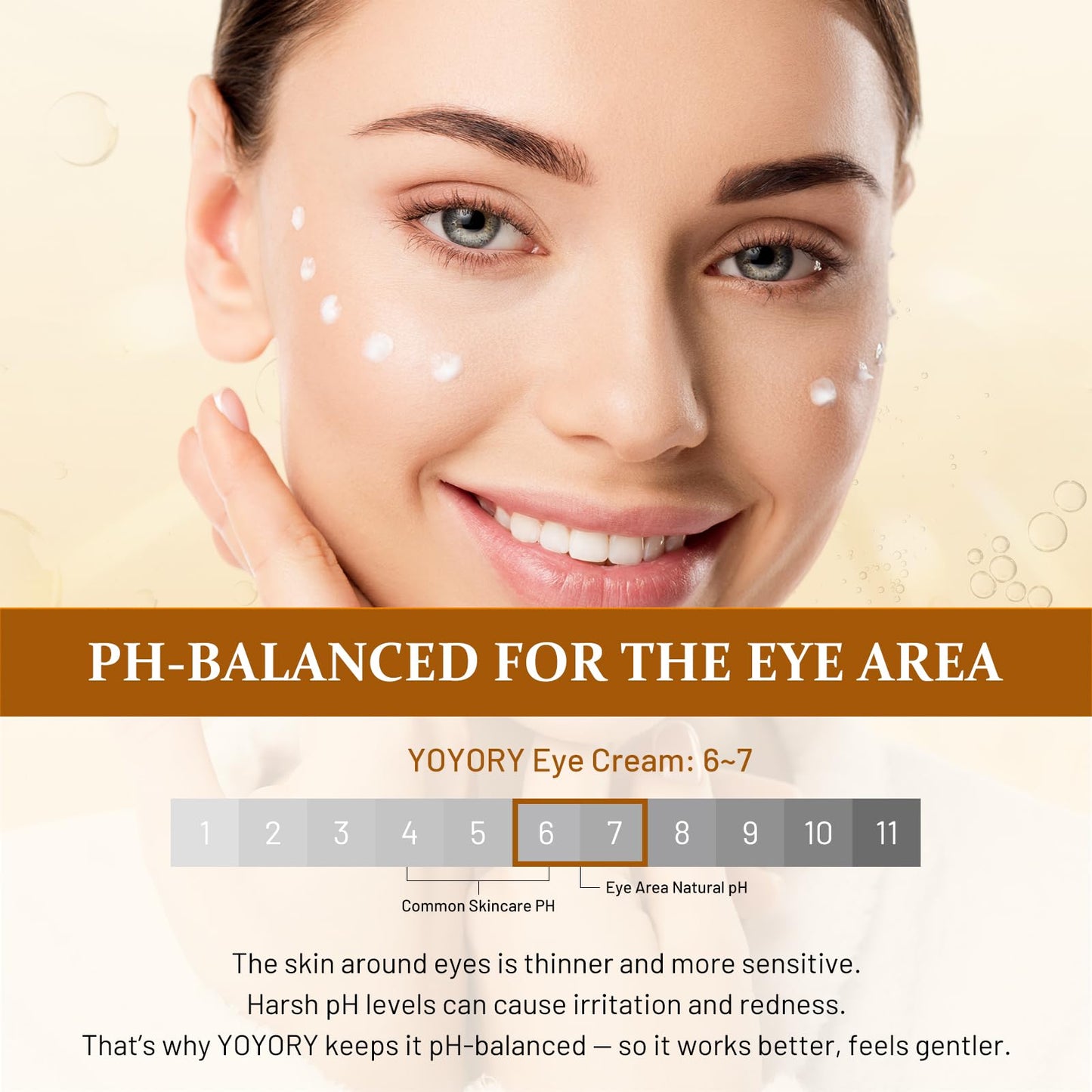 YOYORY Retinol Under Eye Cream - Anti-Aging Eye Cream for Dark Circles and Puffiness, Eye Bags, Wrinkles Fine Lines Skin Care Treatment Hydrates (20ml) Gold