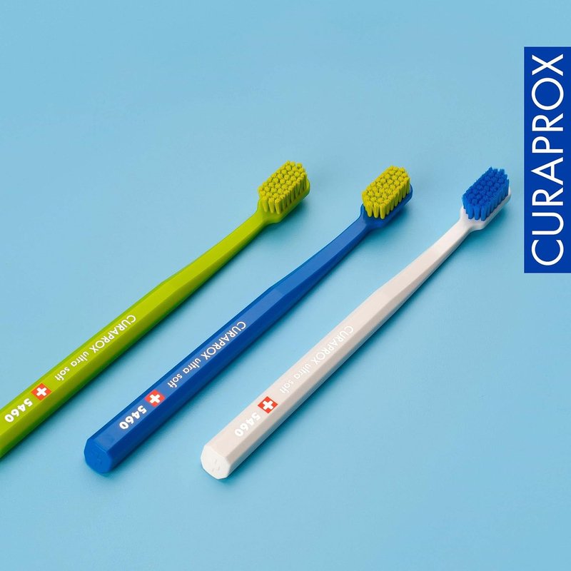 Curaprox CS 5460 Ultra-Soft Toothbrush - Gentle Care for Sensitive Teeth & Gums | 3-Pack | Random Colors
