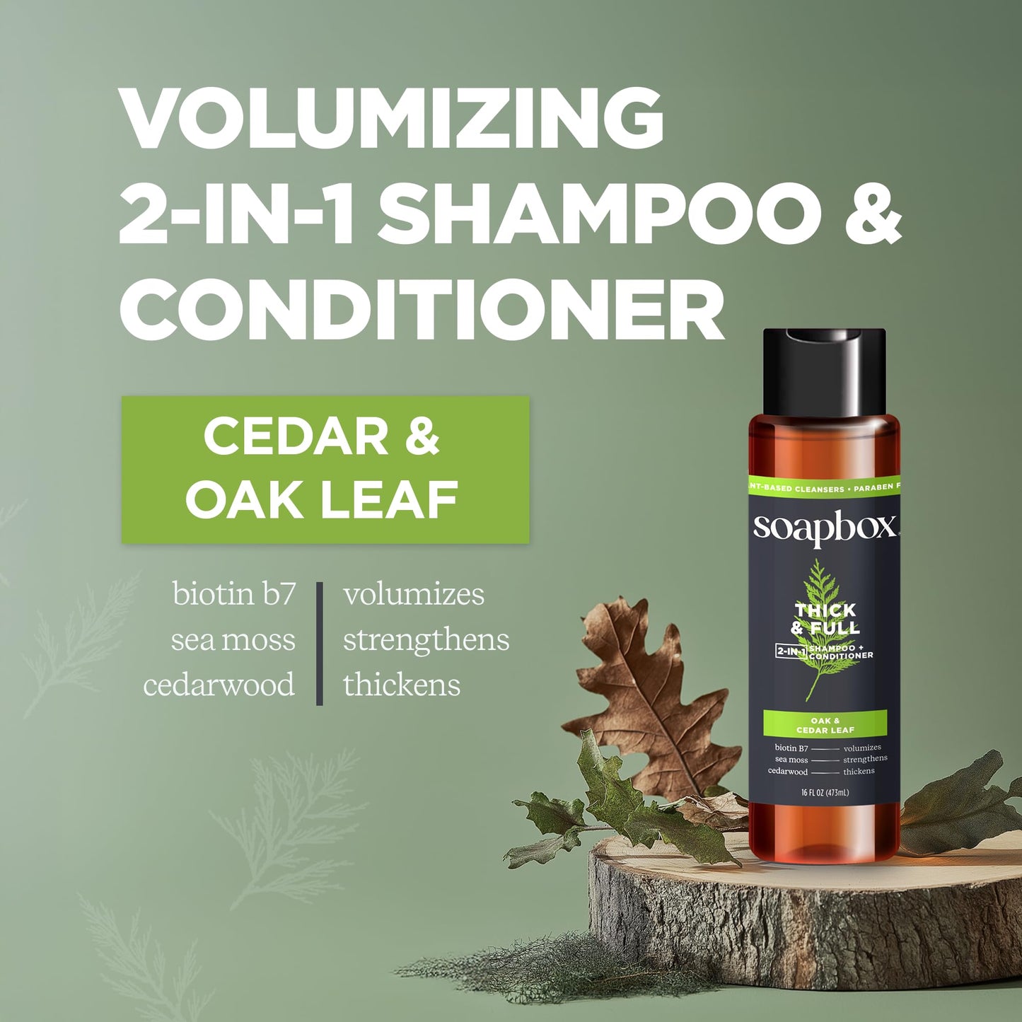 Soapbox Men's 2-in-1 Shampoo and Conditioner Variety Pack, 1 Scalp Care & 1 Thick & Full - Clean Ingredients Free of Harsh Chemicals, Sulfates, Parabens & Silicones - 2 Pack