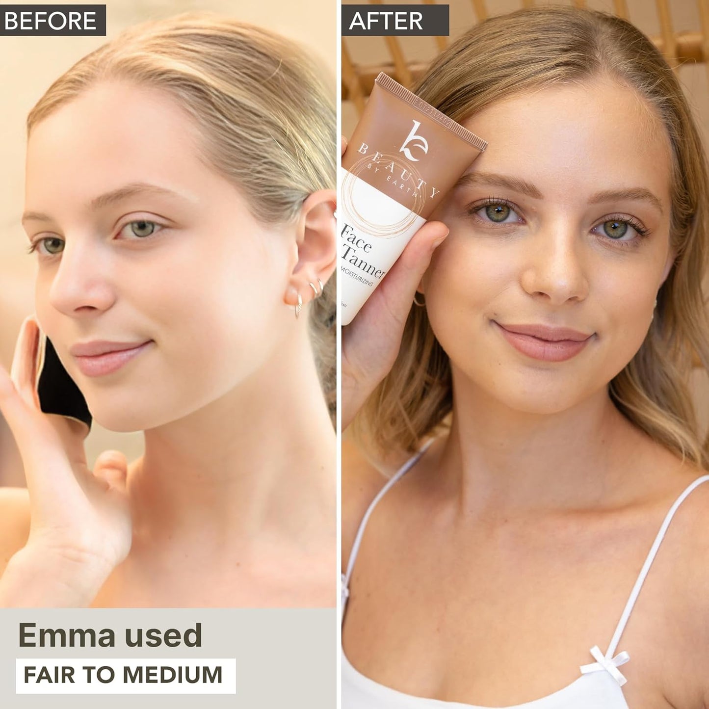 Face Tanner - Gradual Self Tanner Lotion for Natural-Looking Glow | USA Made with Organic Ingredients