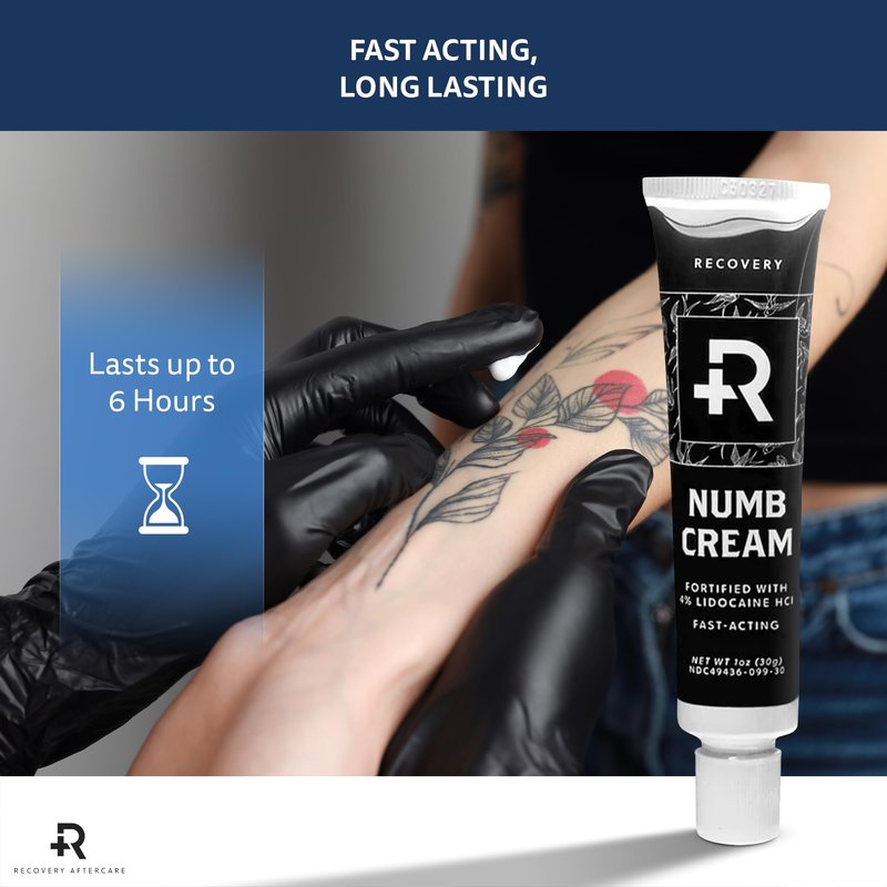 Recovery Aftercare - Numbing Cream - Epinephrine-Free Aftercare - Painless Numbing Cream for Up To 6 Hours of Fast Acting Pain Relief (1 oz)