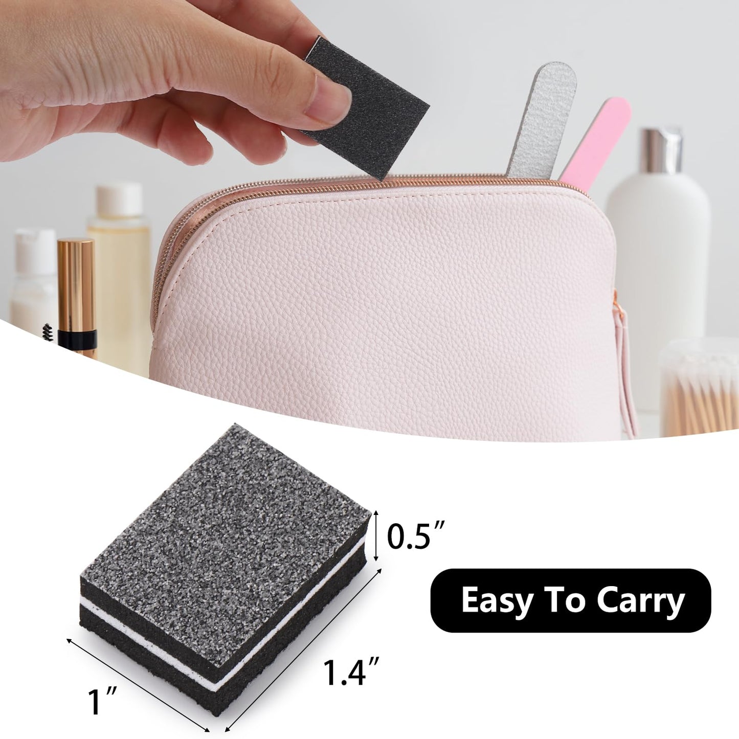 150Pcs Mini Nail Buffer Blocks 100/180 Grit Nail Buffers for Acrylic Nails - Dual Sided Buffers for Nails Polishing(Black)
