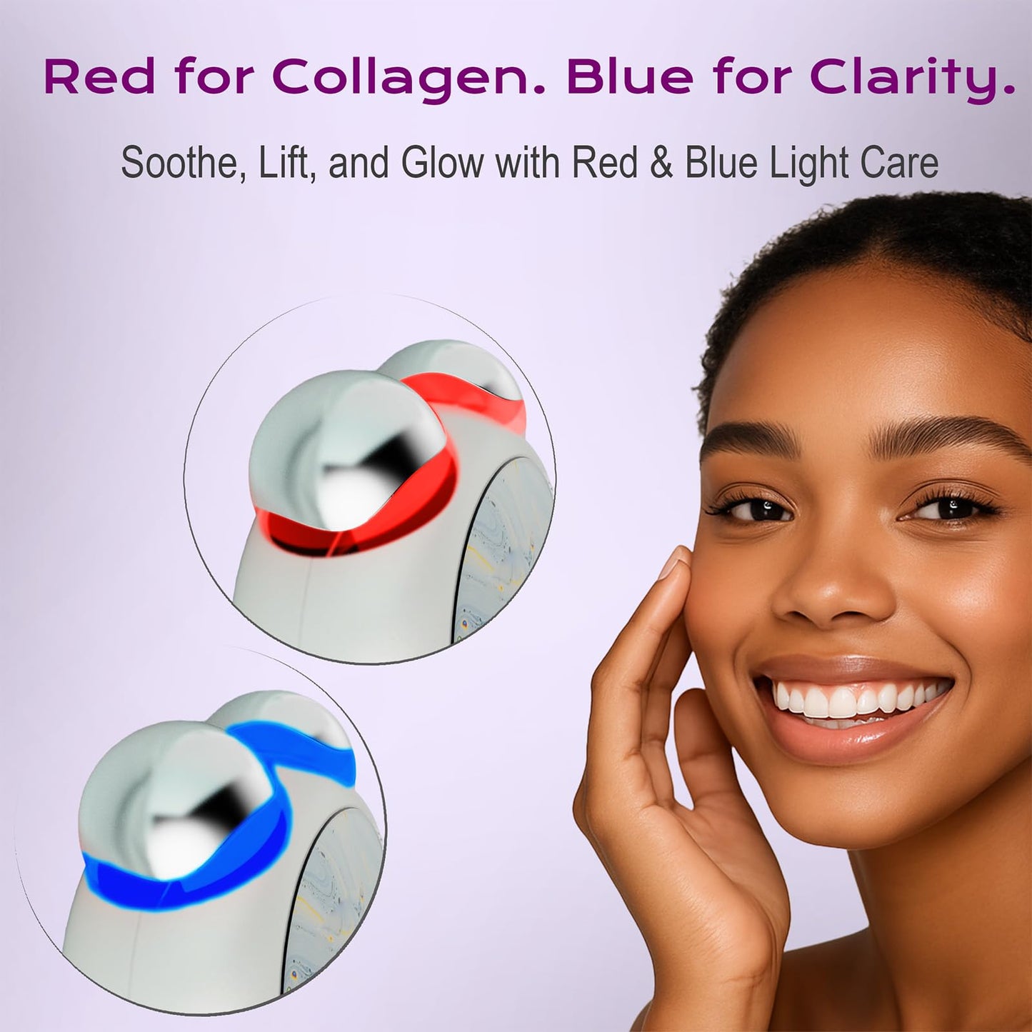BIJOYISM Red Light Therapy Face Neck - Double Chin & Jawline Sculptor - Dual LED EMS Microcurrent Device for Skin Firming & Anti-Aging - Home Spa Massager