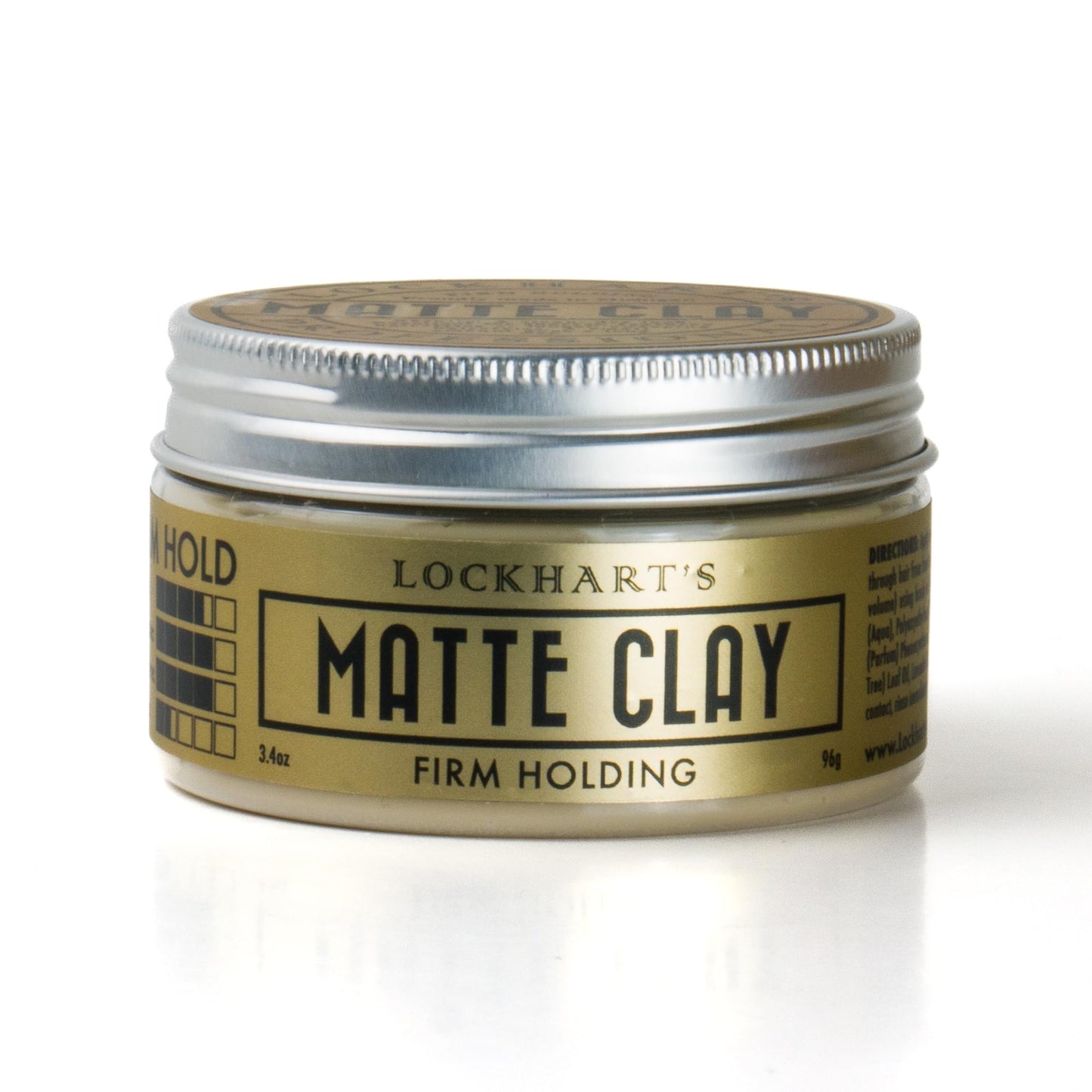 Lockhart’s Classic Matte Clay - Handcrafted Pomade For Men - Made With Kaolin & Beeswax - Medium/Firm Hold, Natural Matte Finish - Handcrafted Styling Clay for a Professional, Textured Look (3.4oz)