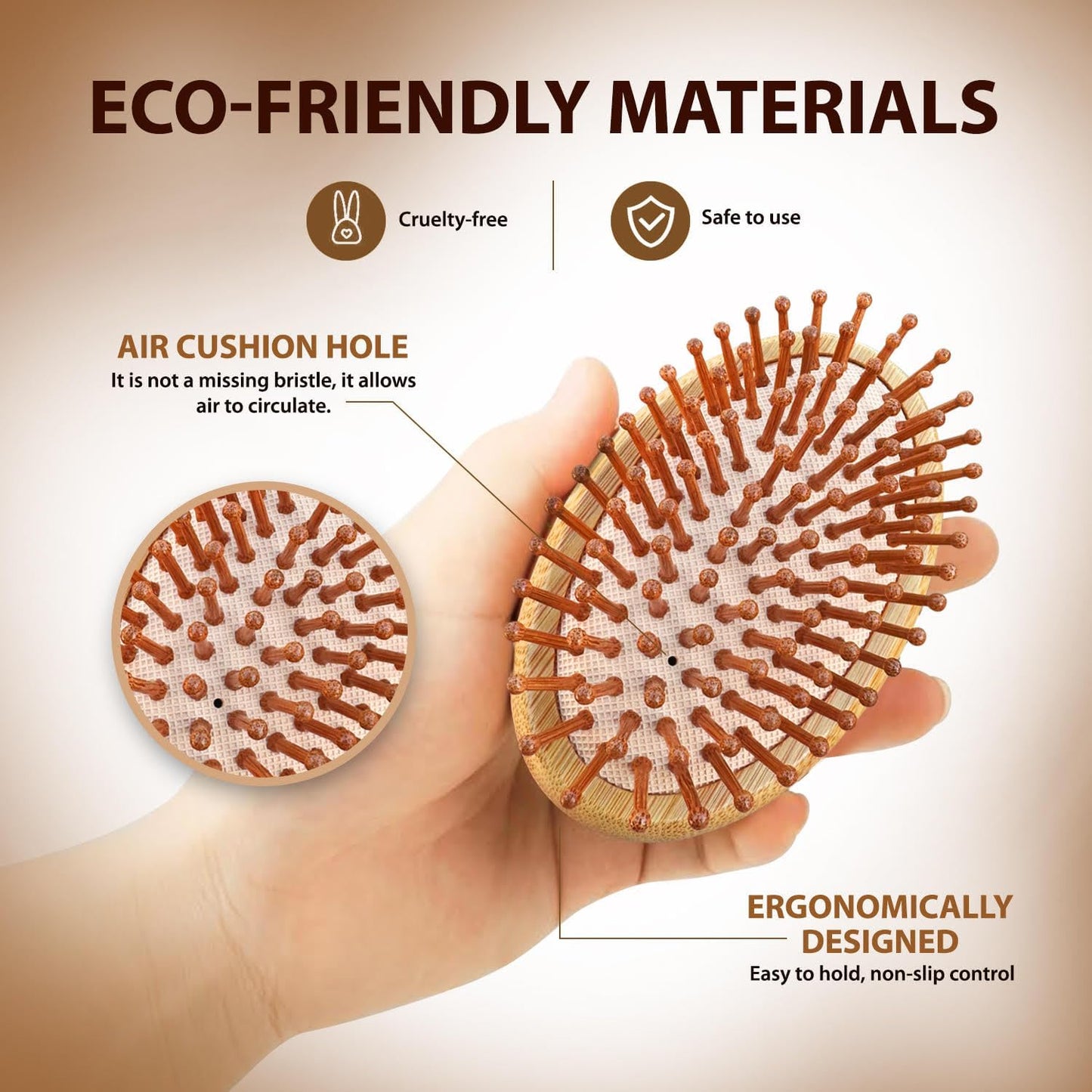 Bamboo Scalp Brush & Massager Duo - Stimulate Blood Circulation, Promote Healthy Hair Growth | Eco-Friendly, Gentle Design