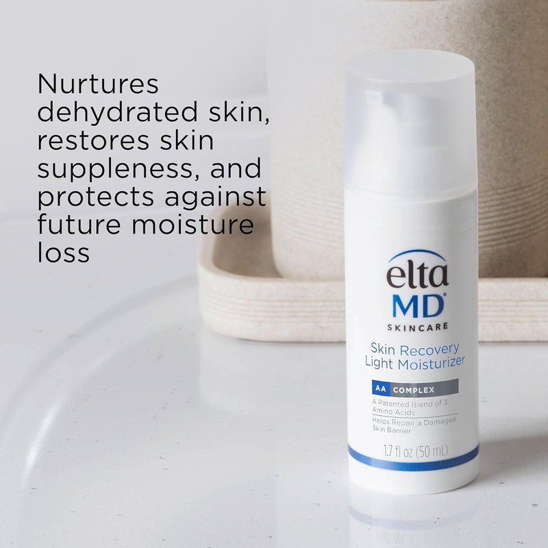 EltaMD Skin Recovery Moisturizer - Oil-Free Hydrating Cream for Dry & Acne-Prone Skin | 1.7 oz Pump