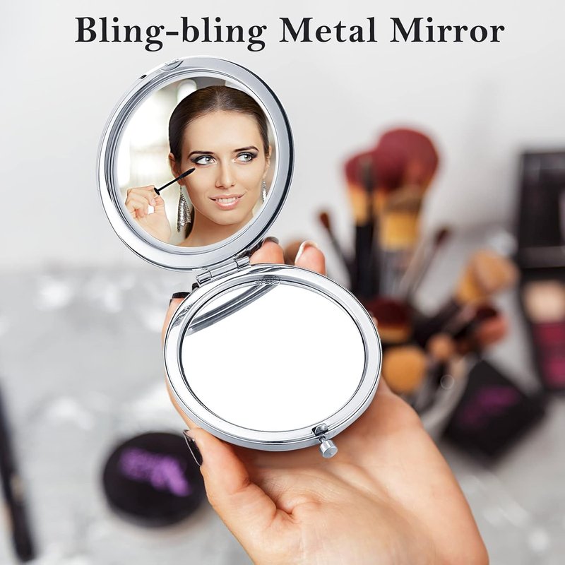 Yulejo Compact Mini Pocket Mirrors - 6 Pieces 2.75 Inch Round Folding Makeup Mirrors for Travel | Perfect Gift for Women & Bridesmaids