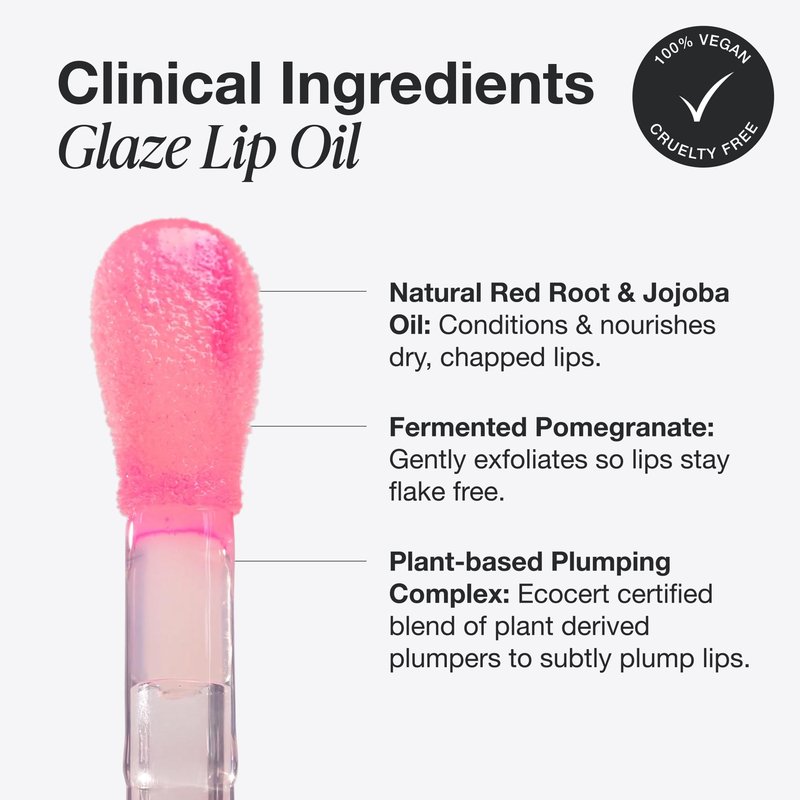 INNBEAUTY Project Iconic Lips Glaze Duo, Hydrating Vegan Lip Oil Gloss Hybrid, x2 0.2 OZ