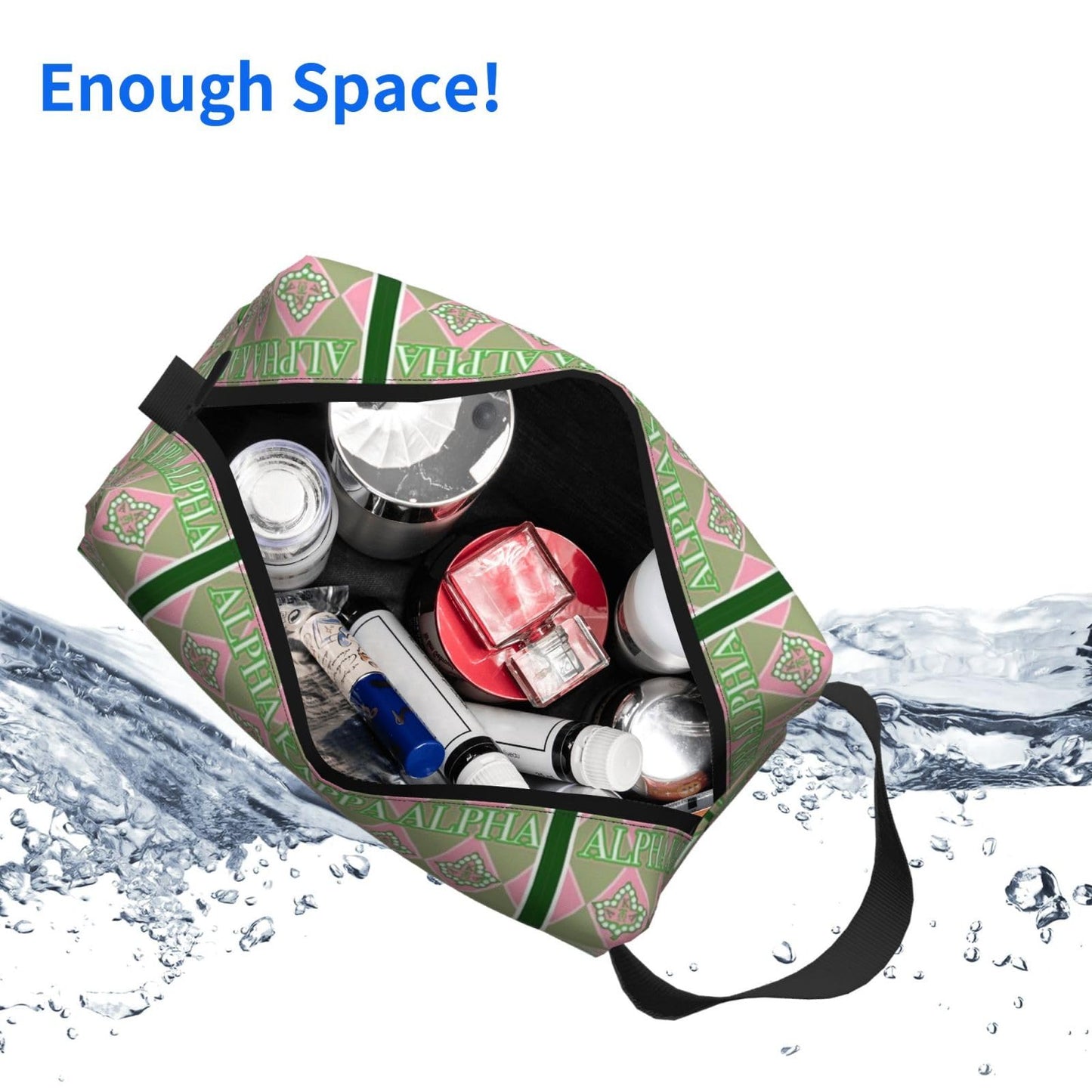 Cosmetic Bag Travel Toiletry Bags With Handle Strap Portable Waterproof Makeup Bag Pouch Organizer Sorority Gifts For Women Sister