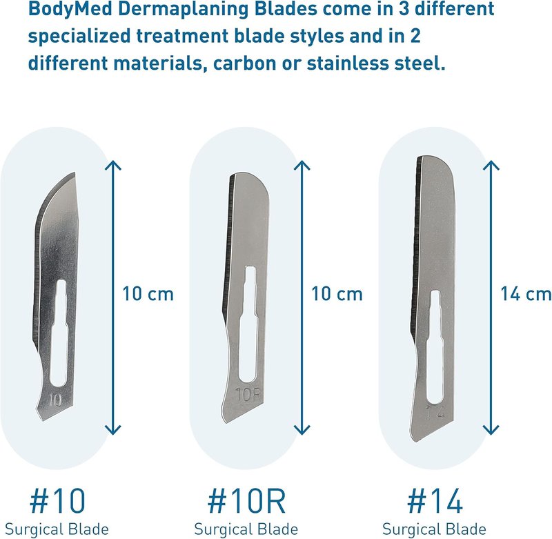 Dermaplaning Blades #10R - Stainless Steel Disposable Scalpel Blades | 100 PCS, Sterile for Facial Exfoliation & Hair Removal