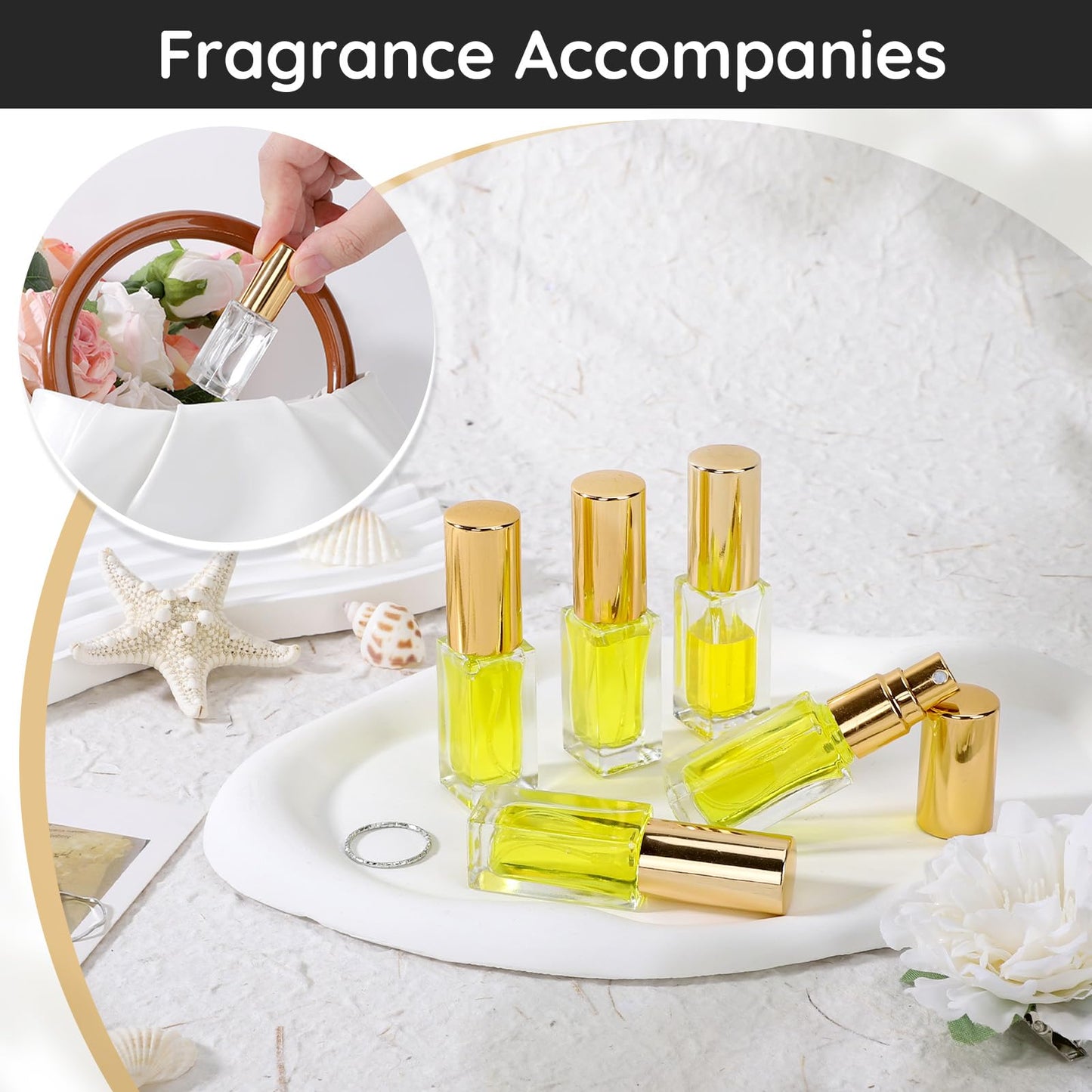 Segbeauty 40pcs 0.17oz Empty Atomizer Sprayer for Perfume, Bulk Glass Travel Bottles, Refillable Travel Cologne Sprayer with Perfume Refill Kit, 5ml Small Cologne Atomizer Mini Glass Spray Bottles