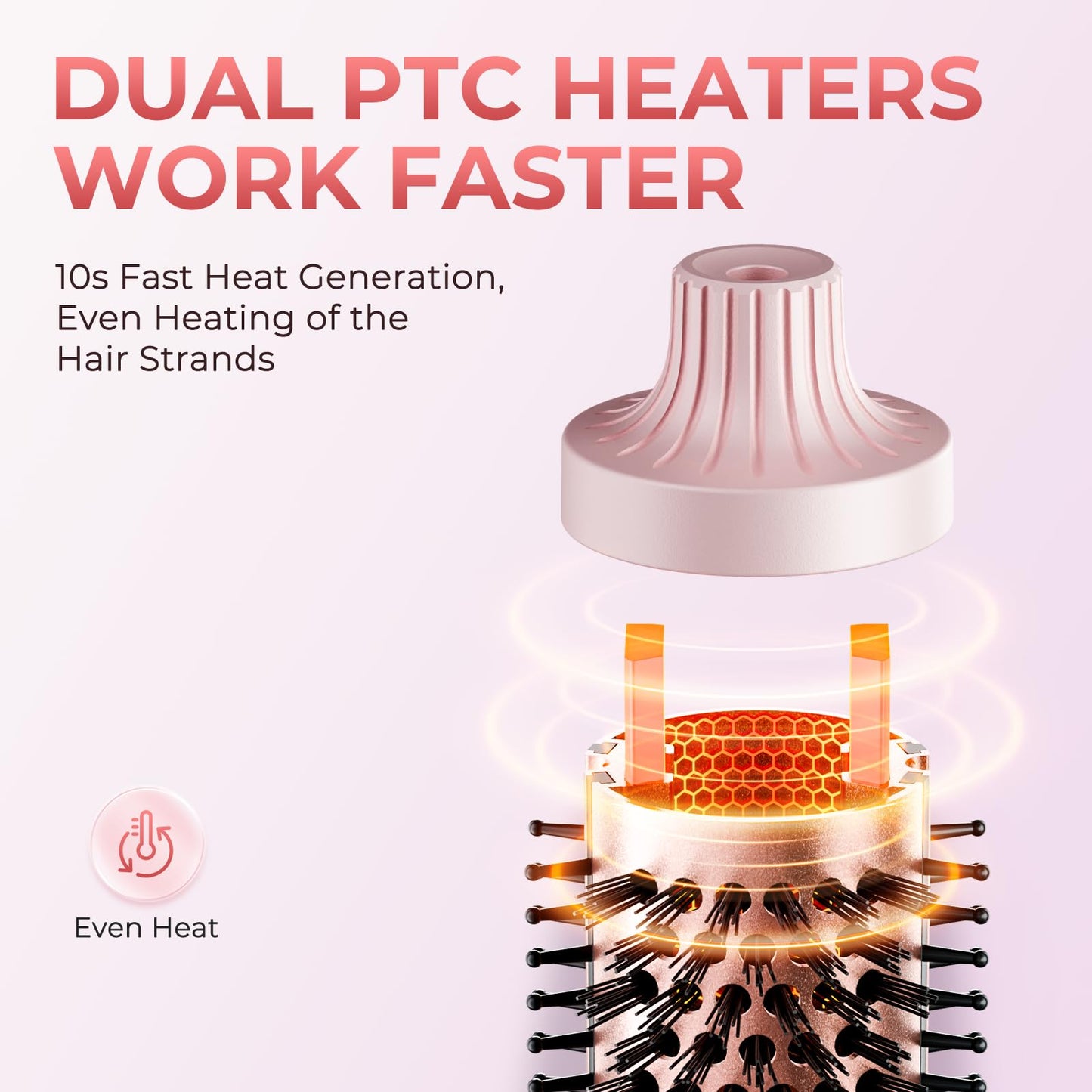 ABNER Thermal Ionic Brush, 1.5 inch Heated Round Brush for Blowout Look, Volumize, Style, Makes Hair Shinier & Smoother, Dual Voltage for Travel, Negative Ion Technology, Ceramic, Temperature Settings