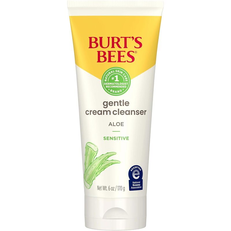 Burt's Bees Gentle Cream Cleanser - Aloe for Sensitive Skin, 98.9% Natural, 6 Oz