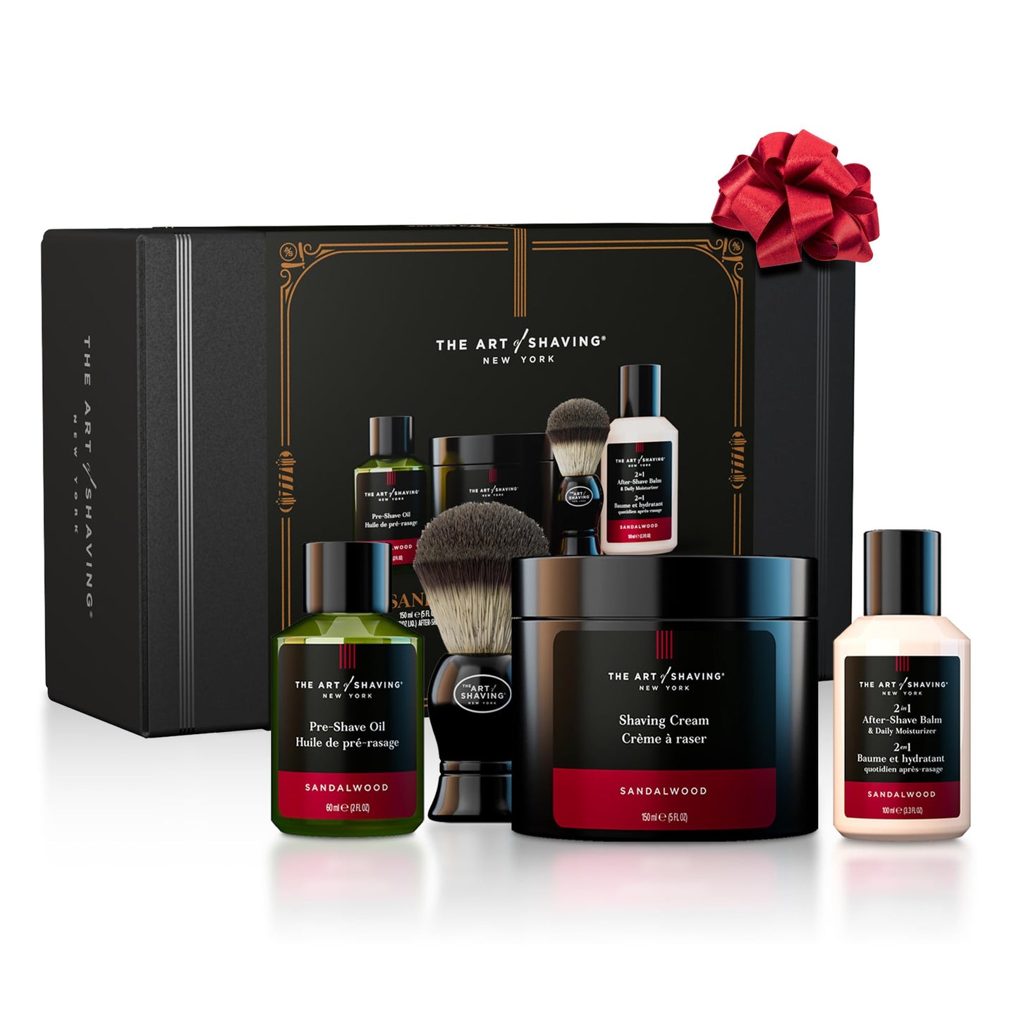 The Art of Shaving Sandalwood Shaving Kit for Men - The Perfect Gift for The Perfect Shave with Shaving Cream, Shaving Brush, After Shave Balm, & Pre Shave Oil,4 Piece (Pack of 1)
