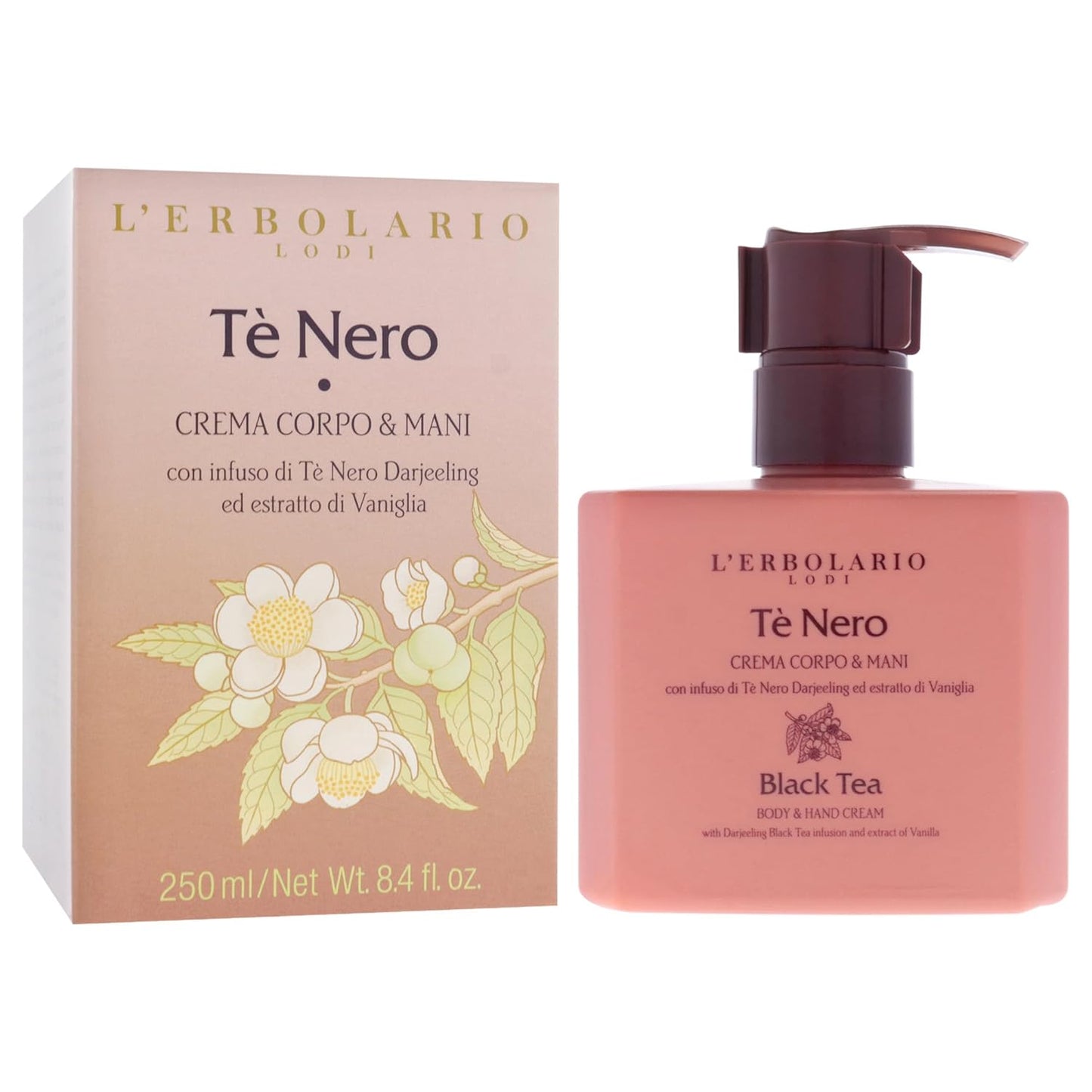 LErbolario Black Tea Body & Hand Cream - Hydrating Unisex Lotion | 8.4 oz