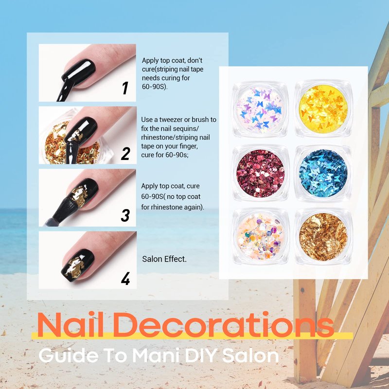 Modelones Gel Nail Polish Kit with U V Light, 12 Colors Neon Red Pink Rainbow Nail Gel Kit with 48W Nail Lamp Gel Base Top Coat Nail Art Glitter Rhinestone Gems DIY Starter Manicure Christmas Gift