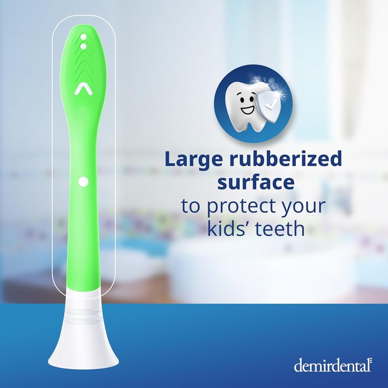 Kids Toothbrush Heads for Philips Sonicare | Sensitive Replacement Brush Heads - Ages 7-10 - Green - HX6048 Compatible 8-Pack