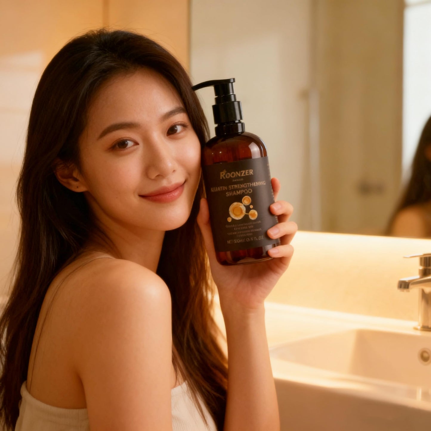 ROONZER Keratin Shampoo 300ml | Deep Cleanse with Olive Oil & Cocoa Butter | Anti-Frizz & Volumizing Formula for All Hair Types